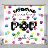 Lofaris Colorful Pop It Custom Name Valentines Day Backdrop